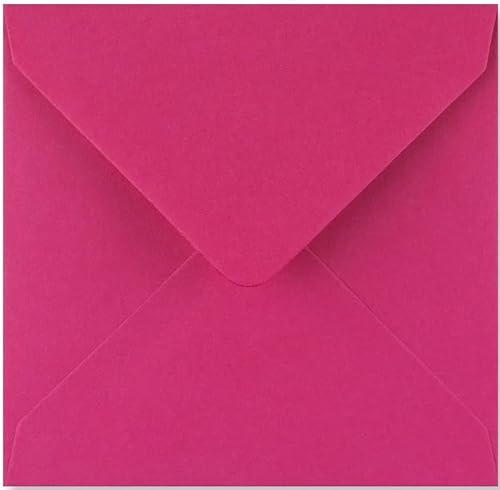 Quadratische Umschläge für Grußkarten, Hochzeitseinladungen, Bastelarbeiten, farbige Umschläge, 155 x 155 mm, 40 Stück, Fuchsia Pink von Craft21 Limited
