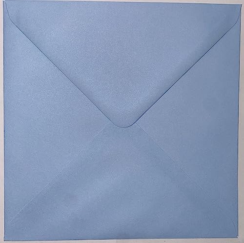 Quadratische farbige Umschläge, 164 mm x 164 mm, perfekt für Weihnachtskarten, Grußkarten, Hochzeitseinladungen, Bastelarbeiten, 25 Stück (Hellblau) von Craft21 Limited