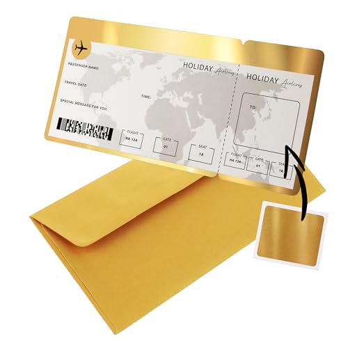 CraftWerk Flugticket mit Rubbelfläche - Personalisierbare Flugticket für Frauen, Freund oder Freundin - Boarding Pass als Geschenk Verpackung für Reise und Urlaub von CraftWerk