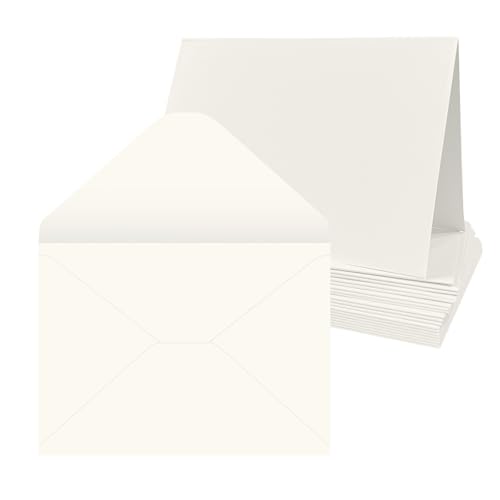 20 Set 5x7 inch Elfenbein Blanko Karten mit Briefumschläge, 100gsm Umschläge 300gsm Faltkarten für Grußkarten, Einladung, Geburtstagskarten, Dankeskarten - 12,7 x 17,8 cm 20 Set 5x7 inch Elfenbein Blanko Karten mit Briefumschläge, 100gsm Umschläge 300gsm Faltkarten für Grußkarten, Einladung, Geburtstagskarten, Dankeskarten - 12,7 x 17,8 cm von Craftask