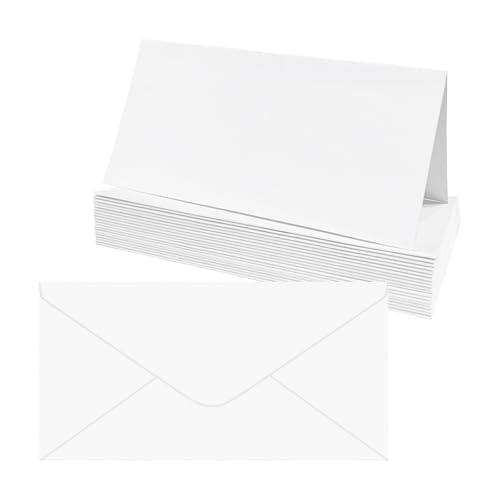 20 Set DIN DL Weiß Blanko Karten mit Briefumschläge, 100gsm Umschläge 300gsm Faltkarten für Grußkarten, Einladung, Geburtstagskarten, Dankeskarten - 10 x 21 cm 20 Set DIN DL Weiß Blanko Karten mit Briefumschläge, 100gsm Umschläge 300gsm Faltkarten für Grußkarten, Einladung, Geburtstagskarten, Dankeskarten - 10 x 21 cm von Craftask