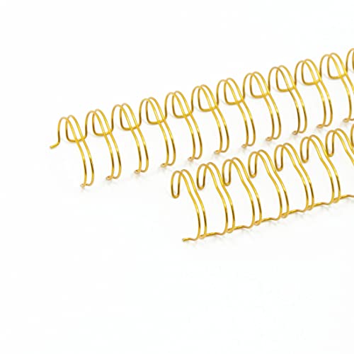 Craftelier - 2er-Set Doppelring-Spiralordner für Alben, Notizbücher, Tagebücher oder Kalender | Ideal für Scrapbooking und Bastelprojekte | Ø 1,90 cm (0.75") - Farbe Gold von Craftelier