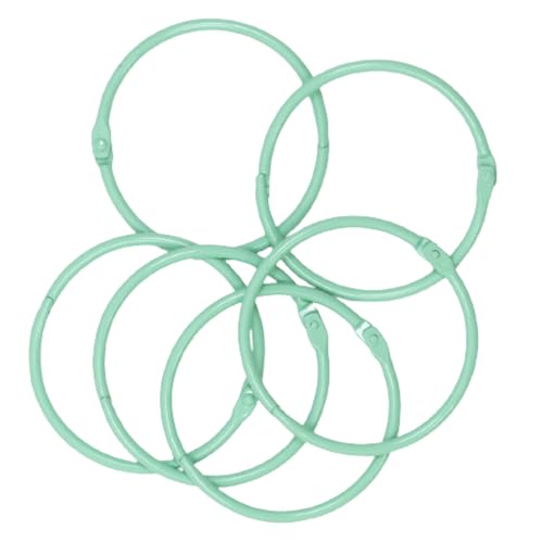 Craftelier - 6er Set Metallbinderinge für Scrapbooking und Crafting | Ringe für Alben, Notizbücher, Planer oder Agenden | Größe Ø 60 mm - Farbe Türkis von Craftelier