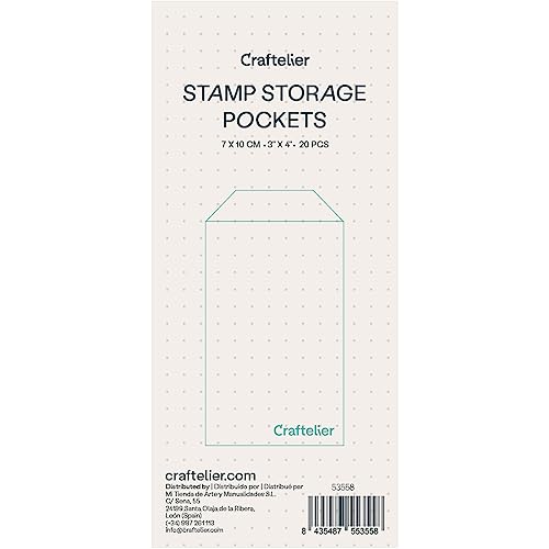 Craftelier - Durchsichtige Plastikhüllen zur Organisation von Stempeln, Stanzen und anderem Scrapbooking- und Bastelmaterial. Enthält 20 Umschläge 7,6 x 10,2 cm. von Craftelier