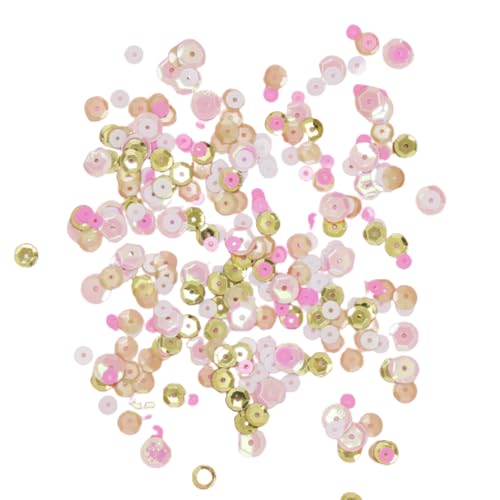 Craftelier - Pink Reflections Pailletten für Bastelarbeiten, Scrapbooking und Dekorationen | Diamantene Kreisformen - Verschiedene Größen | Rosa, Weiß und Gold Farben von Craftelier