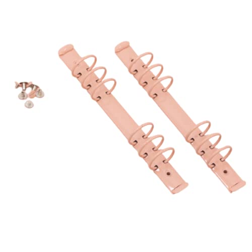 Craftelier - Set mit 2 6-Ring-Ordner-Mechaniken | Größe ca. 22,7 cm - Ringdurchmesser 3,3 cm - Ringabstand 1,9 cm | Enthält 8 BefestigungsKlammern | Farbe Baby-Rosa von Craftelier