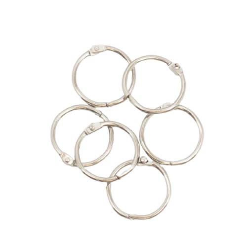 Craftelier - Set mit 6 Metallringen, ideal für Scrapbooking und Bastelarbeiten | Ringe für Alben, Notizbücher, Planer oder Terminplaner | Größe Ø 30 mm - Silber von Craftelier