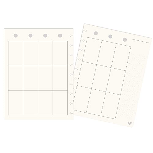 Craftelier - Wöchentliche Quadrantenblätter für personalisierte Planer mit Scheibenringbindung | Enthält 25 vorgestanzte 9-Ring-Blätter | Größe 17,77 x 23,45 cm (6.98" x 9.23") von Craftelier