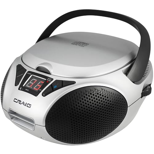 Craig CD6925BT-SL tragbare Stereo CD Boombox mit Toplader mit AM/FM Stereo Radio und Bluetooth Wireless-Technologie in Silber | LED-Anzeige | programmierbarer CD-Player | CD-R/CD-W kompatibel | Craig CD6925BT-SL tragbare Stereo CD Boombox mit Toplader mit AM/FM Stereo Radio und Bluetooth Wireless-Technologie in Silber | LED-Anzeige | programmierbarer CD-Player | CD-R/CD-W kompatibel | von Craig