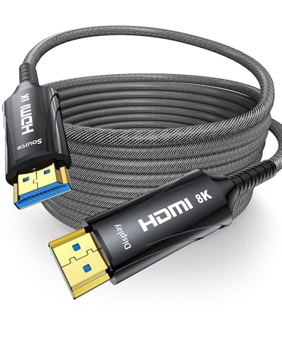 Cratree 8k HDMI 2.1 Glasfaserkabel 45m,Optisches HDMI 2.1 4K 120Hz,Unterstützung 8K 60Hz 48Gbps eARC HDCP 2.2&2.3,Kompatibel mit Monitor Laptop Blu-ray PS5 PS4 Xbox Roku HDTV von Cratree