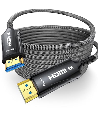 Cratree 8k HDMI 2.1 Glasfaserkabel 50m,Optisches HDMI 2.1 4K 120Hz,Unterstützung 8K 60Hz 48Gbps eARC HDCP 2.2&2.3,Kompatibel mit Monitor Laptop Blu-ray PS5 PS4 Xbox Roku HDTV von Cratree