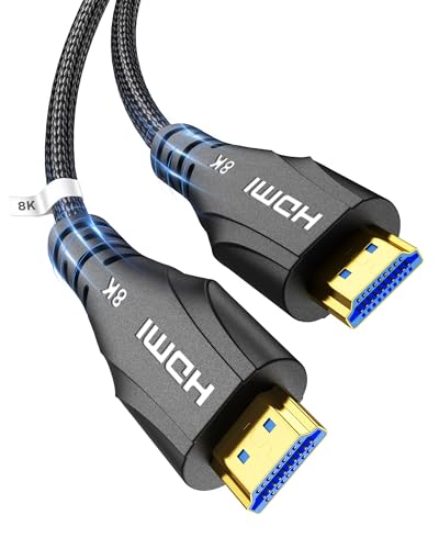 HDMI Kabel 10 Meter lang - 8K 60Hz, Ultra High Speed HDMI Kabel 4K 120Hz Geflochten, 48Gbps, HDCP 2.2 & 2.3, eARC - Kompatibel für Monitor Roku HDTV Apple Sony LG Samsung HDMI Kabel 10 Meter lang - 8K 60Hz, Ultra High Speed HDMI Kabel 4K 120Hz Geflochten, 48Gbps, HDCP 2.2 & 2.3, eARC - Kompatibel für Monitor Roku HDTV Apple Sony LG Samsung von Cratree