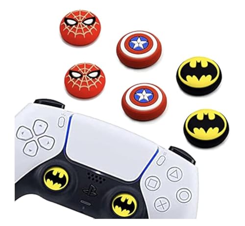 CD – 6 Stück analoge Daumengriff-Stick-Abdeckung, kabellose Controller, Spiel-Fernbedienung, Joystick-Kappe, fantastische rutschfeste Silikon-Griff-Schutzhülle für PS5/PS4/Xbox One/360/NS PRO von Crazy Diy LTD