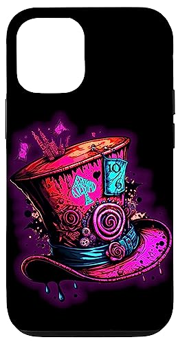 Hülle für iPhone 12/12 Pro We're All Mad Here rosa Steampunk Alice im Wunderland Hut von Crazy Fun Designs Gifts - Alice