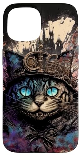 Crazy Fun Designs Gifts - Alice Hülle für iPhone 15 - Steampunk-Katze - Polycarbonat & TPU - Transparent - Matt - Einfache Installation Crazy Fun Designs Gifts - Alice Hülle für iPhone 15 - Steampunk-Katze - Polycarbonat & TPU - Transparent - Matt - Einfache Installation von Crazy Fun Designs Gifts - Alice