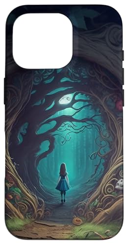 Hülle für iPhone 16 Pro Alice im Wunderland - Waldszene von Crazy Fun Designs Gifts - Alice