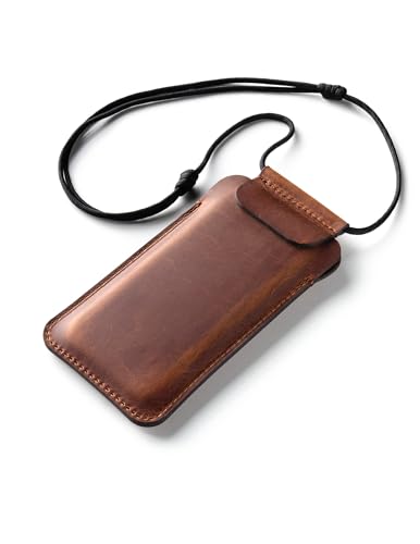 Crazy Horse Craft, Handyhülle für iPhone 12 Pro Max, Classic Brown, Handytasche zum Umhängen, Leder Hülle, Handy Tasche, Handysocken Mobiles Etui Lanyard Phone Case Leather Sleeve Cover, Enlarged Crazy Horse Craft, Handyhülle für iPhone 12 Pro Max, Classic Brown, Handytasche zum Umhängen, Leder Hülle, Handy Tasche, Handysocken Mobiles Etui Lanyard Phone Case Leather Sleeve Cover, Enlarged von Crazy Horse Craft