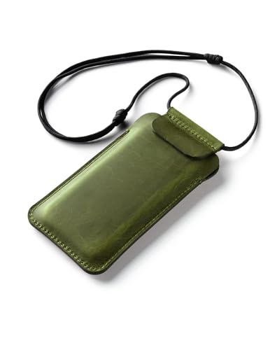 Crazy Horse Craft, Handyhülle für iPhone 15 Pro Max/15 Plus, Alpine Green, Handytasche zum Umhängen, Leder Hülle, Handy Tasche, Handysocken Etui Lanyard Phone Case Leather Sleeve Cover, Enlarged Crazy Horse Craft, Handyhülle für iPhone 15 Pro Max/15 Plus, Alpine Green, Handytasche zum Umhängen, Leder Hülle, Handy Tasche, Handysocken Etui Lanyard Phone Case Leather Sleeve Cover, Enlarged von Crazy Horse Craft