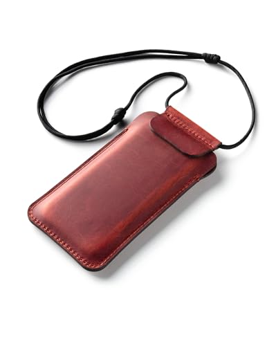 Crazy Horse Craft, Handyhülle für iPhone 16 Pro Max/16 Plus, Fragola Red, Handytasche zum Umhängen, Leder Hülle, Handy Tasche, Handysocken Etui Lanyard Phone Case Leather Sleeve Cover, Enlarged Crazy Horse Craft, Handyhülle für iPhone 16 Pro Max/16 Plus, Fragola Red, Handytasche zum Umhängen, Leder Hülle, Handy Tasche, Handysocken Etui Lanyard Phone Case Leather Sleeve Cover, Enlarged von Crazy Horse Craft