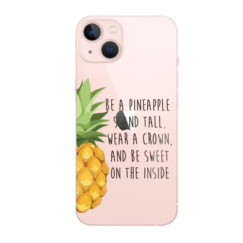 CrazyLemon Hülle für iPhone 12, Soft TPU Flex Silikon Transparent Ultra Dünn Schlank Bumper Handyhülle Premium Kratzfest TPU Schutzhülle - Ananas von CrazyLemon