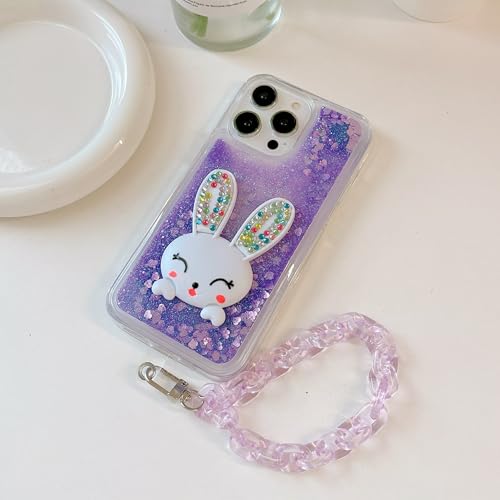 CrazyLemon Hülle für iPhone 16 Plus Glitzer, 3D Kaninchen Halter Hasen Ohren Ständer Funkelnd Schwebend Flüssigkeit Wasserfall Treibsand Kristall Schutzhülle mit Kette Frauen Mädchen Hülle - Violett CrazyLemon Hülle für iPhone 16 Plus Glitzer, 3D Kaninchen Halter Hasen Ohren Ständer Funkelnd Schwebend Flüssigkeit Wasserfall Treibsand Kristall Schutzhülle mit Kette Frauen Mädchen Hülle - Violett von CrazyLemon
