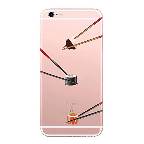 CrazyLemon Hülle für iPhone 6S Case, iPhone 6 TPU kreativ Hülle Schutzhülle, Silikon Transparent Back Cover Hülle Neue Modelle Ultradünnen Case für iPhone 6/6s - Clip Sushi von CrazyLemon