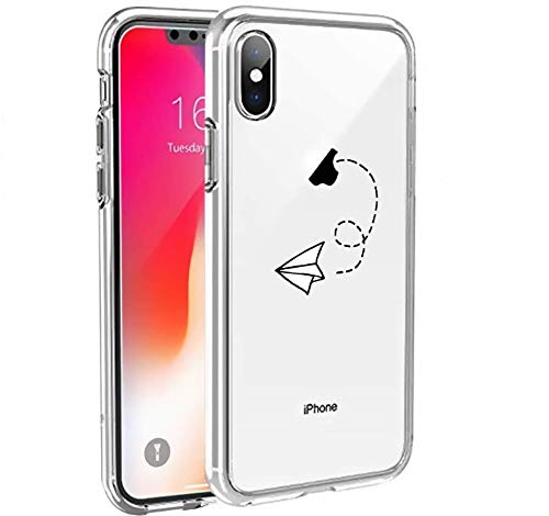 CrazyLemon Hülle für iPhone X/iPhone XS, Kreativ Transparent Klar Weich TPU Silikon Handyhülle Muster für iPhone XS/iPhone X - Papierflieger von CrazyLemon