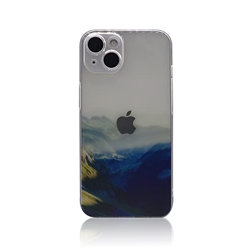 CrazyLemon Kompatibel mit iPhone 11 Pro Landschaft Hülle, Natur Muster für iPhone Handyhülle Frauen Männer Stilvolle Stoßfeste Weiche TPU Klare Hülle für iPhone 11 Pro - Blauer Berg von CrazyLemon