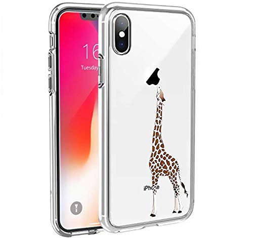 CrazyLemon Kreativ Hülle für iPhone XR, Transparent Klar Weich TPU Silikon Handyhülle Vollschutz Schutzhülle Cover Case für iPhone XR - Giraffe nachschlagen von CrazyLemon