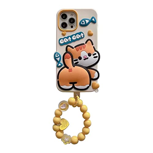 CrazyLemon für iPhone 11 Hülle, Kawaii Nette 3D Charakter Anime Cartoon Karikatur Weiche Gummi Cooler Handyhülle Schutzhüll Hüllen Silikon Cases - Katze Orangene von CrazyLemon