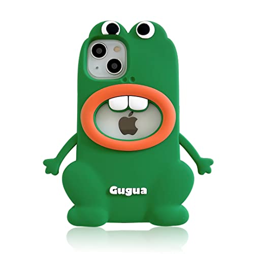 CrazyLemon für iPhone 11 Hülle, Silikon Nette Super Süße 3D Cartoon Character Weiche Gummi Cooler Spaß Schutzhüll Hüllen Cases Kompatibel mit iPhone 11 - Hohler Frosch von CrazyLemon