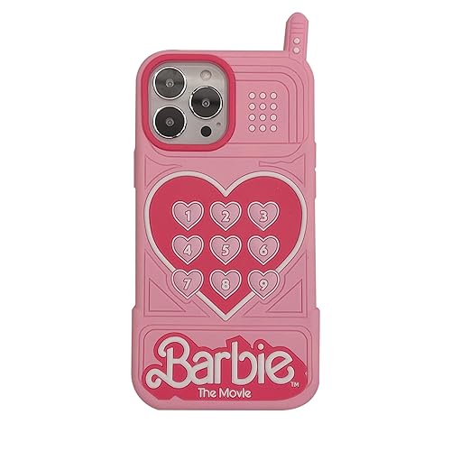 CrazyLemon für iPhone 12/12 Pro Hülle, Weich 3D Silikon Karikatur Charakter HandyHülle Schützende Stoßfest Hüllen Junge Mädchen Teenager Hülle Case - Barbie Telefon Rot von CrazyLemon