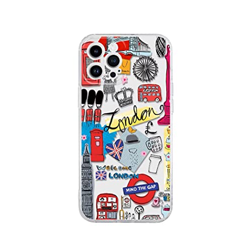 CrazyLemon für iPhone 14 Plus Hülle Silikon iPhone 14 Plus Hülle klar Lustig Cool London Wahrzeichen Muster Durchsichtig Weich TPU Stoßfest Schutzhülle für Damen Herren Kinder von CrazyLemon