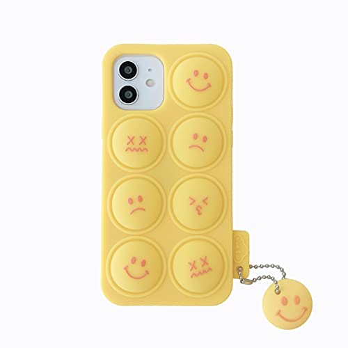CrazyLemon für iPhone 7 Plus/iPhone 8 Plus Pop it Hülle, Emoji Smail Bubble Silikon Handyhülle Weich Schutzhülle für iPhone 8 Plus / 7 Plus - Gelb von CrazyLemon