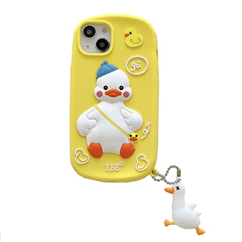 CrazyLemon iPhone 7 Plus / 8 Plus Hülle, Weich Gummi Gel Süß 3D Kreativem Karikatur Silikon Schutzhülle Hüllen Cases Schützende - Rucksack Ente von CrazyLemon