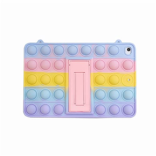 Fidget Toys Hülle für iPad Air 4. Gen 2020 10.9 Zoll, CrazyLeon Bubble Pop it Zappeln Weich Silikon Hülle Schutzhülle mit Schlüsselband und Tablet-Ständer - Regenbogen von CrazyLemon