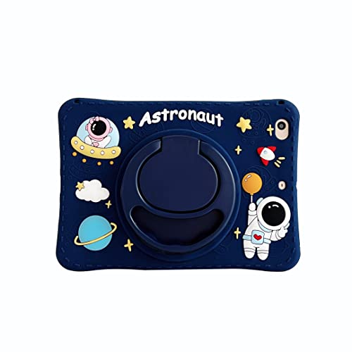 Hülle für iPad Mini 4 / Mini 5, CrazyLemon Kind Teenager Junge Mädchen Weich Silikon Hülle Schutzhülle 360° Drehbarem Tablet Ständer mit Schlüsselband - Astronaut von CrazyLemon