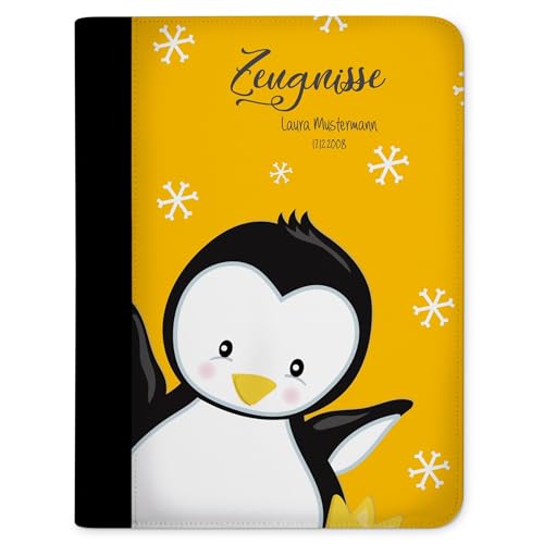 CreaDesign, Kinder Zeugnismappe mit Namen personalisiert, Zeugnis Mappe Pinguin Gelb mit 10 Klarsichthüllen, A4, 26,7 x 32,7 x 1 cm, Rücken schwarz CreaDesign, Kinder Zeugnismappe mit Namen personalisiert, Zeugnis Mappe Pinguin Gelb mit 10 Klarsichthüllen, A4, 26,7 x 32,7 x 1 cm, Rücken schwarz von CreaDesign