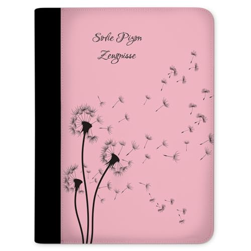 CreaDesign Customize A4 Zertifikatsmappe für Kinder 26,7x32,7x1 cm, Sichtbuch mit 10 Klarsichthüllen, erweiterbar auf bis zu 20 Taschen, Rosa Pusteblume design, Dokumentenmappe für Schüler von CreaDesign