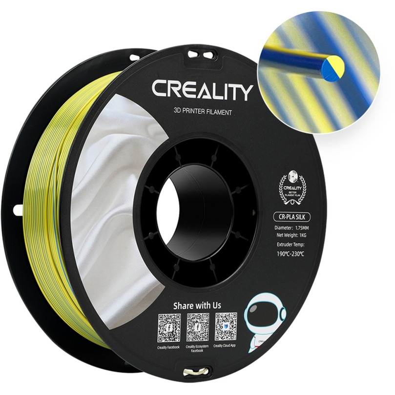CR-Silk PLA Filament Blau/Gelb, 3D-Kartusche von Creality
