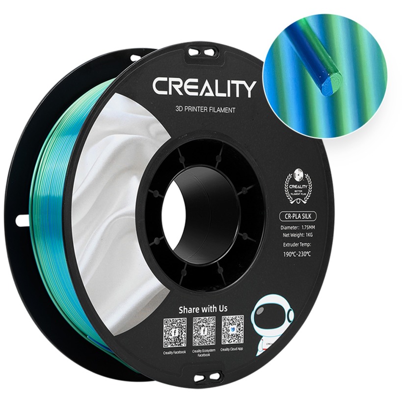 CR-Silk PLA Filament Blau/Grün, 3D-Kartusche von Creality