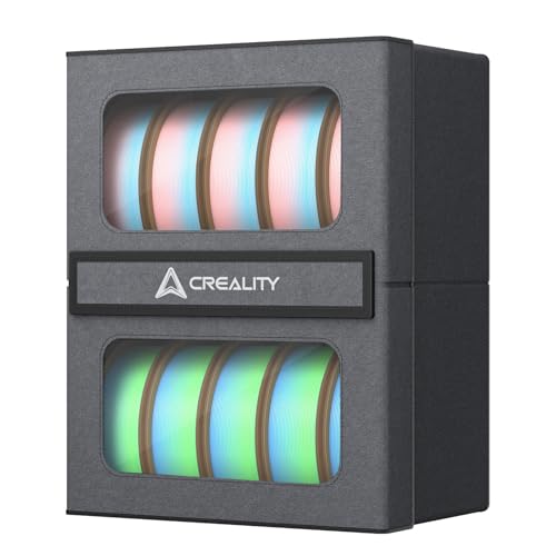 Creality 3D-Drucker-Filament-Aufbewahrungsbehälter, feuchtigkeits- und staubgeschützter Filament-Organisator, 2-stufiger 3D-Drucker-Metallhalter für Filament-Spulen und andere Spulen von Creality