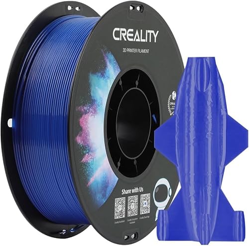 Creality CR-PETG 3D-Druckfilament 1,75 mm, Ausgezeichnete Zähigkeit, Hohe Präzision, Geruchlos, Ungiftig, Feuchtigkeitsbeständig, 1 kg (2,2 lbs), Glänzendes PETG-Filament für 3D-Drucker(Blau) von Creality