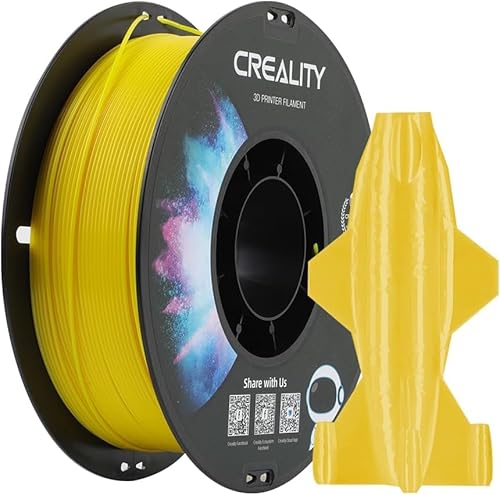 Creality CR-PETG 3D-Druckfilament 1,75 mm, Ausgezeichnete Zähigkeit, Hohe Präzision, Geruchlos, Ungiftig, Feuchtigkeitsbeständig, 1 kg (2,2 lbs), Glänzendes PETG-Filament für 3D-Drucker(Gelb) von Creality
