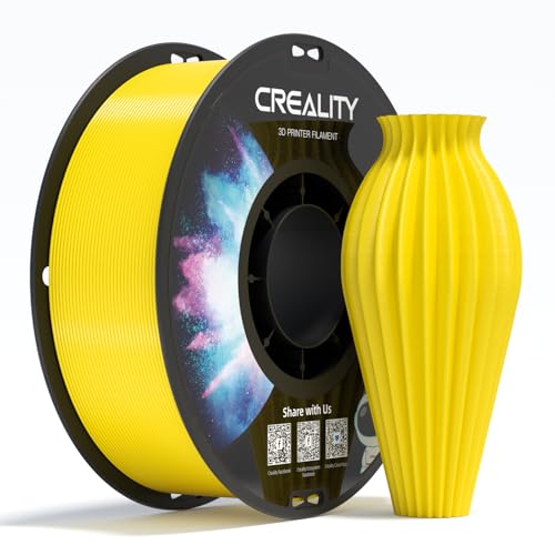 Creality CR-PETG 3D-Druckfilament 1,75 mm, Ausgezeichnete Zähigkeit, Hohe Präzision, Geruchlos, Ungiftig, Feuchtigkeitsbeständig, 1 kg (2,2 lbs), Glänzendes PETG-Filament für 3D-Drucker(Gelb) von Creality