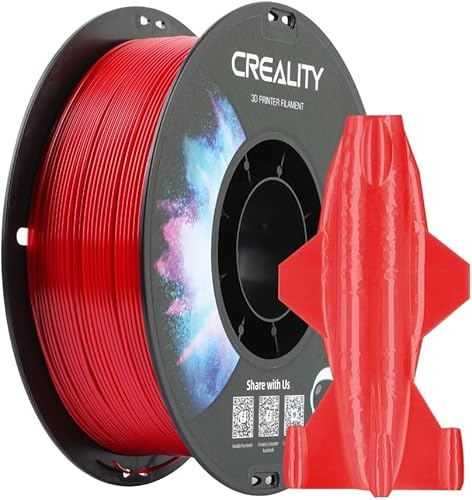 Creality CR-PETG 3D-Druckfilament 1,75 mm, Ausgezeichnete Zähigkeit, Hohe Präzision, Geruchlos, Ungiftig, Feuchtigkeitsbeständig, 1 kg (2,2 lbs), Glänzendes PETG-Filament für 3D-Drucker(Rot) von Creality