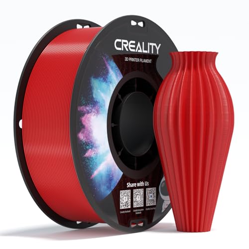 Creality CR-PETG 3D-Druckfilament 1,75 mm, Ausgezeichnete Zähigkeit, Hohe Präzision, Geruchlos, Ungiftig, Feuchtigkeitsbeständig, 1 kg (2,2 lbs), Glänzendes PETG-Filament für 3D-Drucker(Rot) von Creality