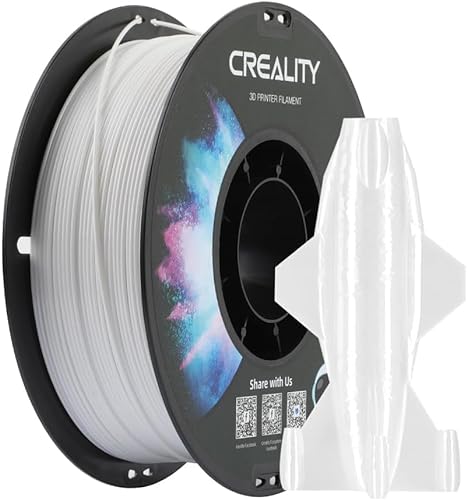 Creality CR-PETG 3D-Druckfilament 1,75 mm, Ausgezeichnete Zähigkeit, Hohe Präzision, Geruchlos, Ungiftig, Feuchtigkeitsbeständig, 1 kg (2,2 lbs), Glänzendes PETG-Filament für 3D-Drucker(Weiß) von Creality