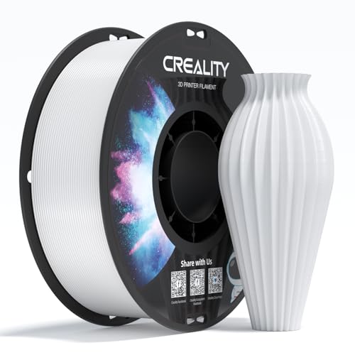 Creality CR-PETG 3D-Druckfilament 1,75 mm, Ausgezeichnete Zähigkeit, Hohe Präzision, Geruchlos, Ungiftig, Feuchtigkeitsbeständig, 1 kg (2,2 lbs), Glänzendes PETG-Filament für 3D-Drucker(Weiß) von Creality