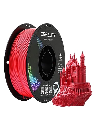 Creality CR PLA Filament 1,75mm, 1.0kg Spule Filament für 3D Drucker, Maßgenauigkeit ±0.03mm Druckfilament, Geeignet für FDM 3D Drucker (Fluoreszierendes Rot) von Creality